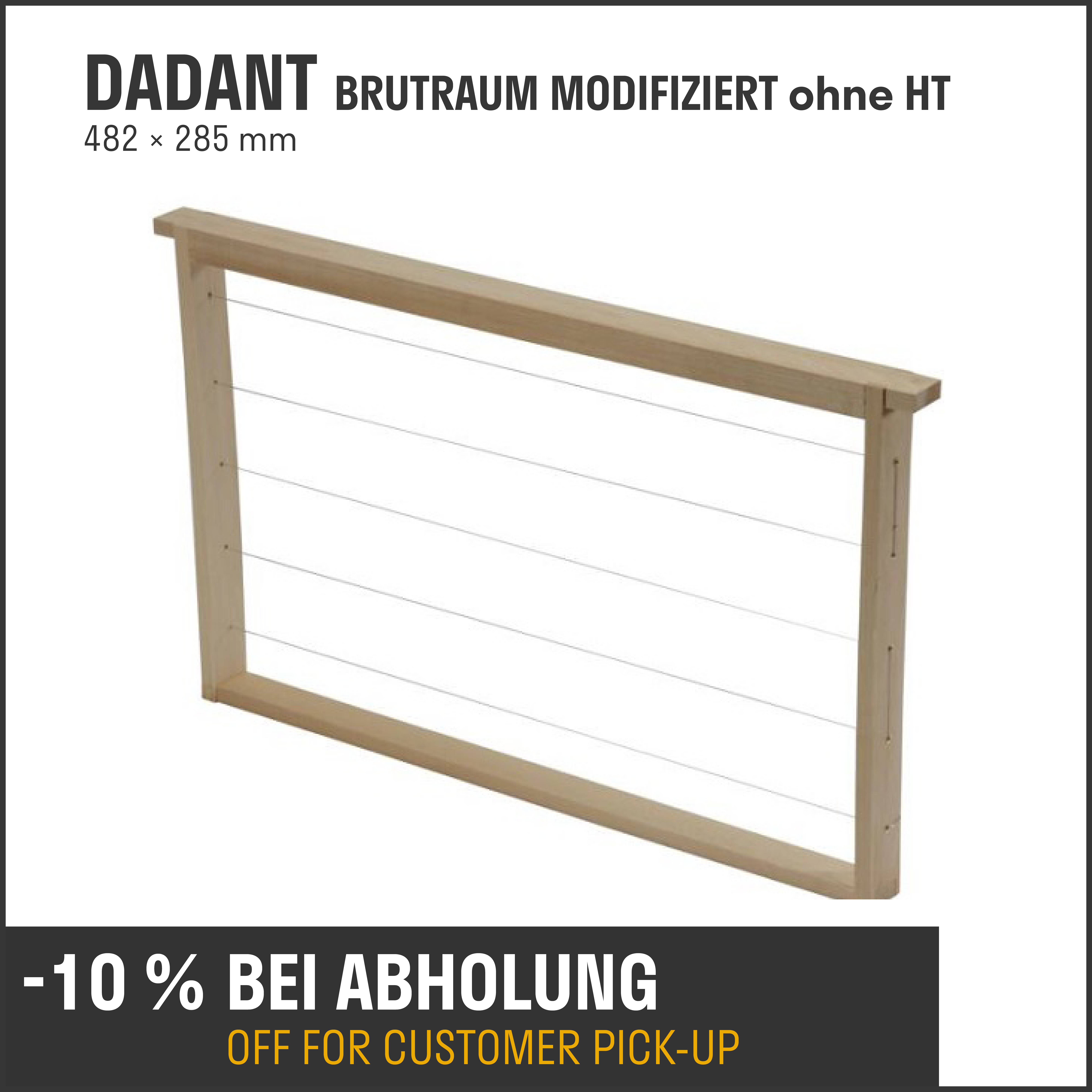 Rähmchen Dadant Brutraum modifiziert ohne HT