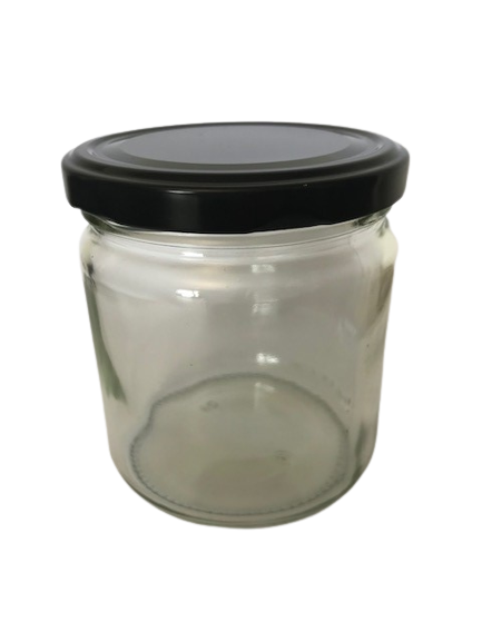 Twist-Off Glas für 500g mit Deckel (schwarz) Twist-Off Glas für 500g mit Deckel (schwarz)