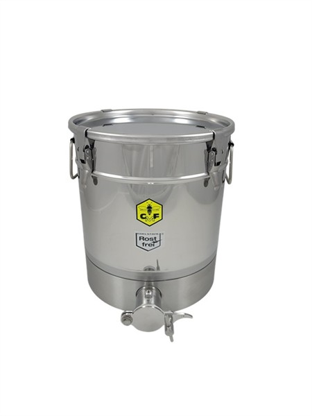 CFM-Honey tank 32 kg with 4 locks, with attachment possibility for "Honigabfüller" honey filler