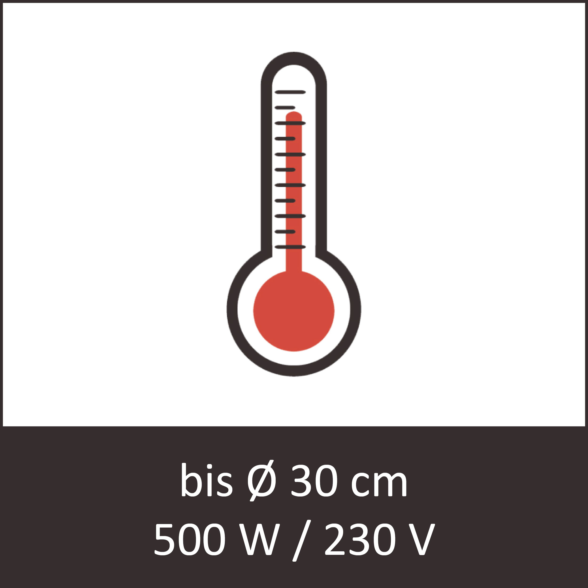 Bodenheizung 500W / 230V für Behälter bis Ø 30cm, thermostatisch regelbar bis 85°C, inkl. Einbau