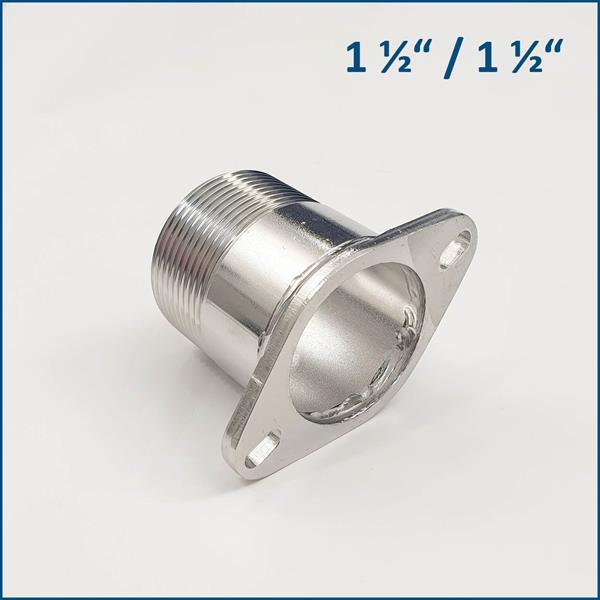Quetschhahnadapter bestehend aus 1 1/2" Quetschhahnflansch und 1 1/2" Nippel Quetschhahnadapter bestehend aus 1 1/2" Quetschhahnflansch und 1 1/2" Nippel