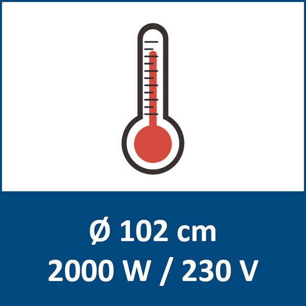 Bottom heating 2000 W / 230 V (up to Ø 102 cm)