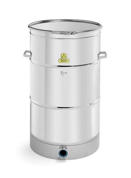 CFM-Honey tank 300 kg with locking ring, outlet DN50 dairy thread and screwed on 2" honey tap