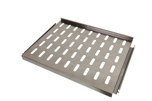 Perforated stainless steel shelves for heating cabinet incl. guiding rails
