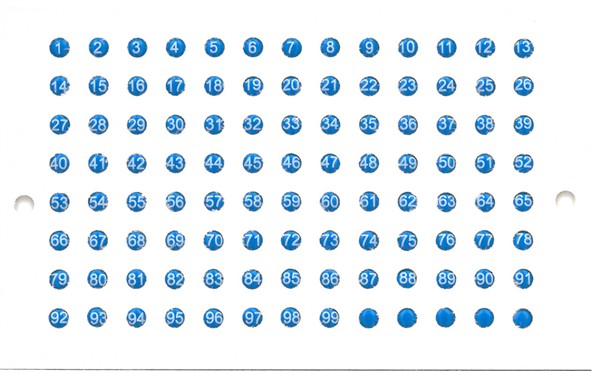 Queen marking discs with numbers blue