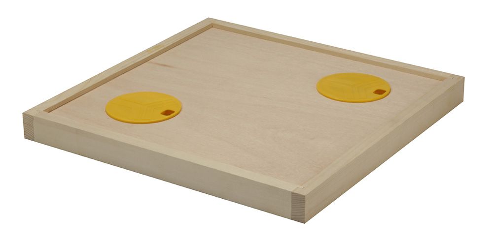 Dadant hive surcharge for inside cover with 2 bee escapes