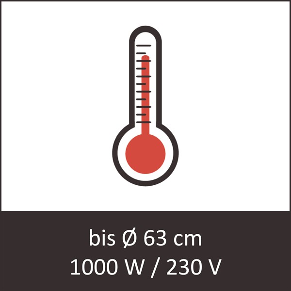 Bottom heating 1000 W / 230 V (for Ø 55cm up to 63 cm)