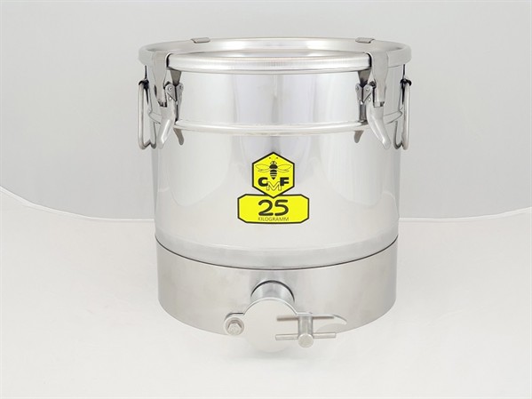 CFM-Honey tank 25 kg with 4 locks, with attachment possibility for "Honigabfüller" honey filler