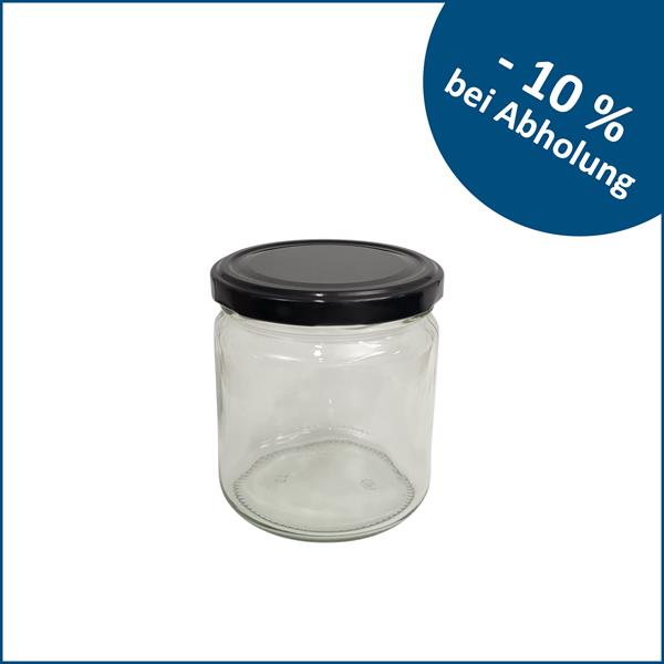 Twist-Off Glas für 250g mit Deckel (schwarz)