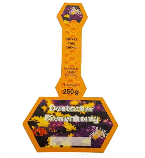 Labels yellow for neutral 250 g honey jars, self-adhesive, 100 pcs.