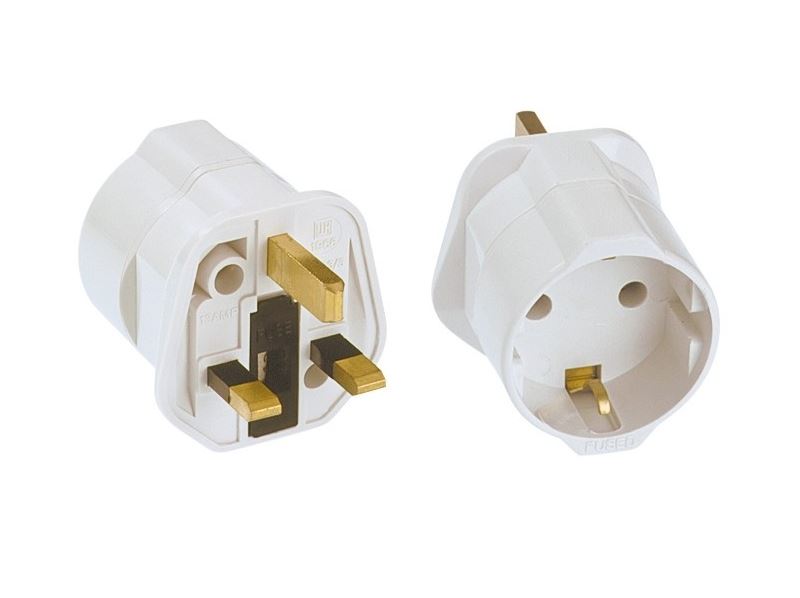 Adapter piece for SchuKo-plug to GB-plug