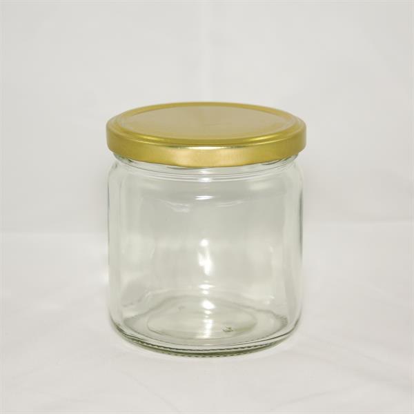 Twist-Off Glas für 500g mit Deckel (Gold) Twist-Off Glas für 500g mit Deckel (Gold)