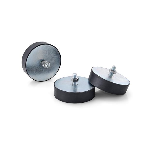 Rubber feet with stainless steel for extractor inner tank Ø 63 - 77 cm, 1 set = 3 pieces, with M10 grub screws and nuts