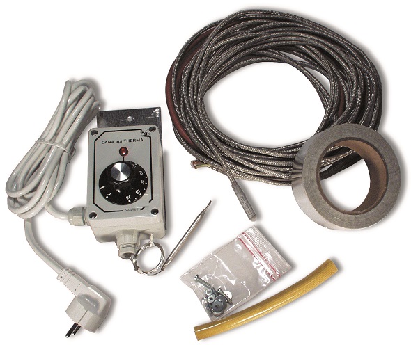 Do-It-Yourself bottom heating with thermostat, 14 m heating cable, 566 W / 230 V
