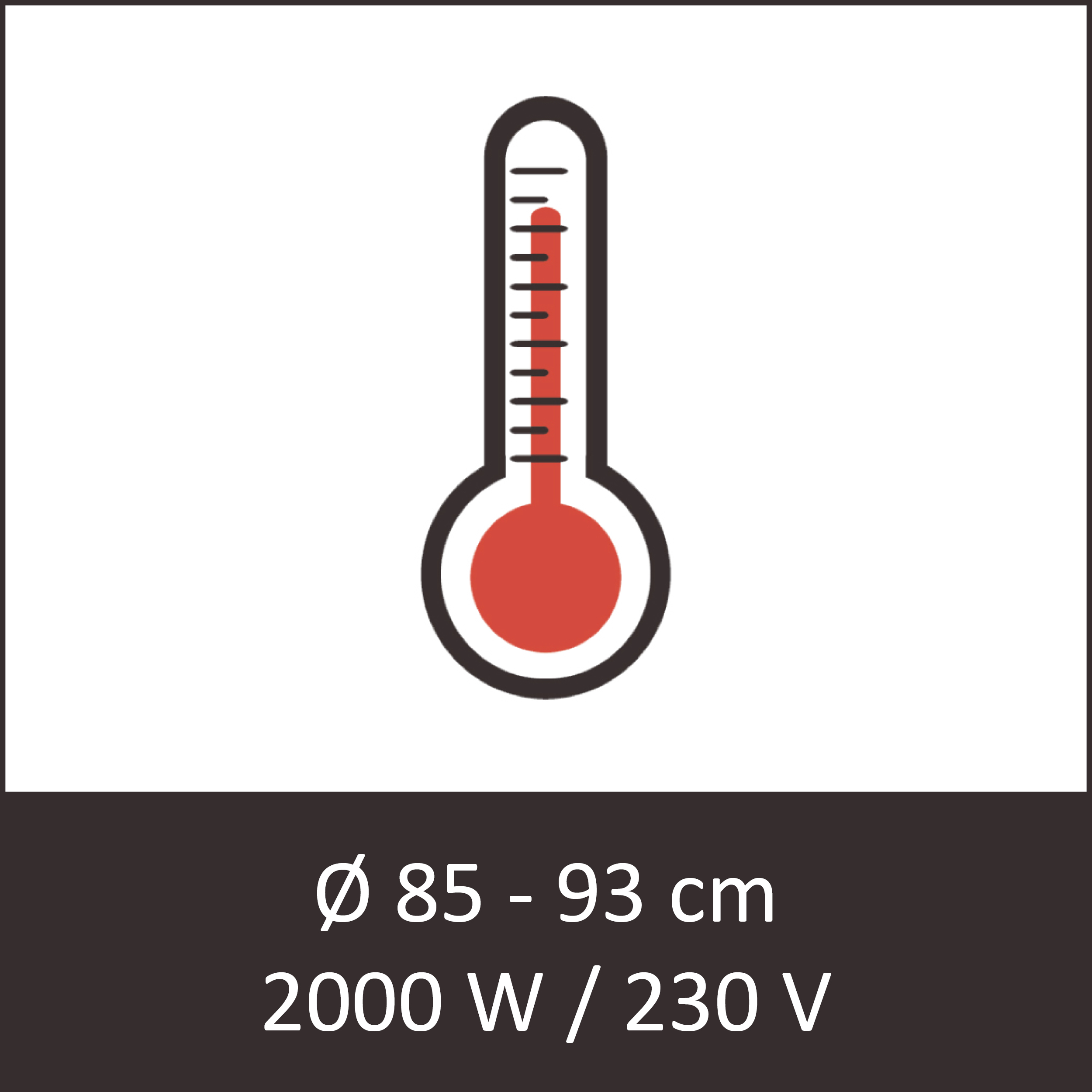 Bottom heating 2000 W / 230 V (Ø 84 - 93 cm)