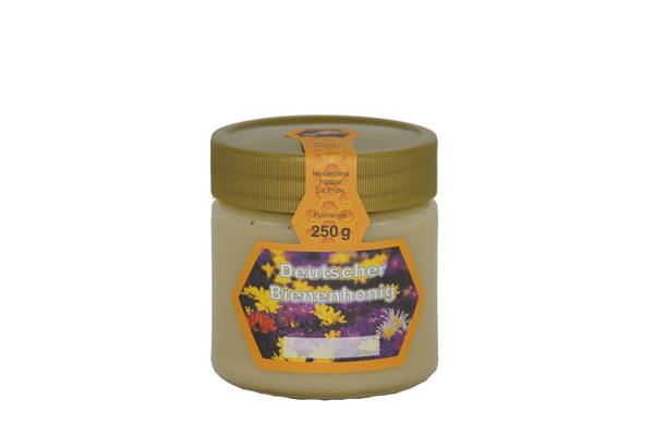Etikett "Deutscher Bienenhonig" (Gewährverschluss) 250 g Etikett "Deutscher Bienenhonig" (Gewährverschluss) 250 g
