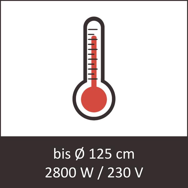Bottom heating 2000 W / 230 V (up to Ø 125 cm)