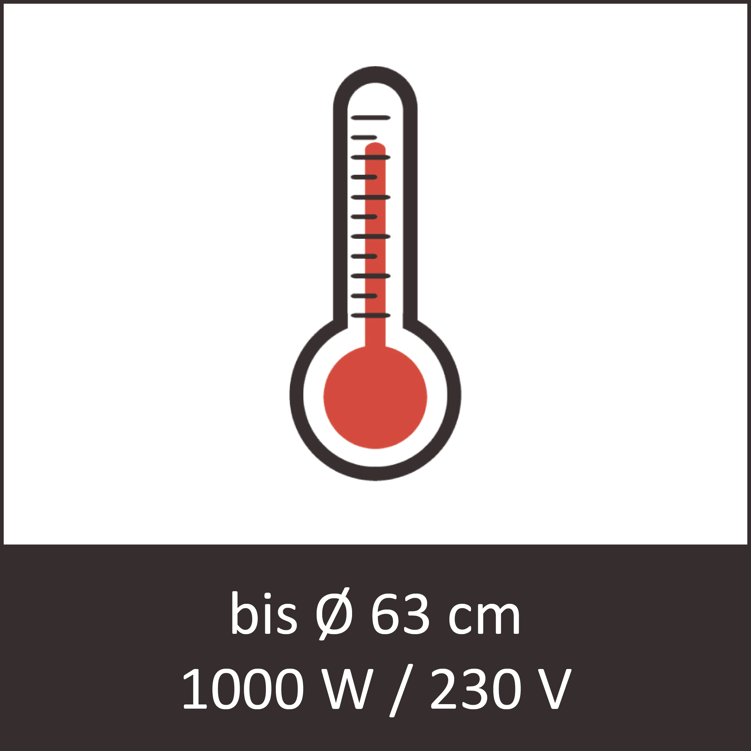 Bottom heating 1000 W / 230 V (for Ø 55cm up to 63 cm)