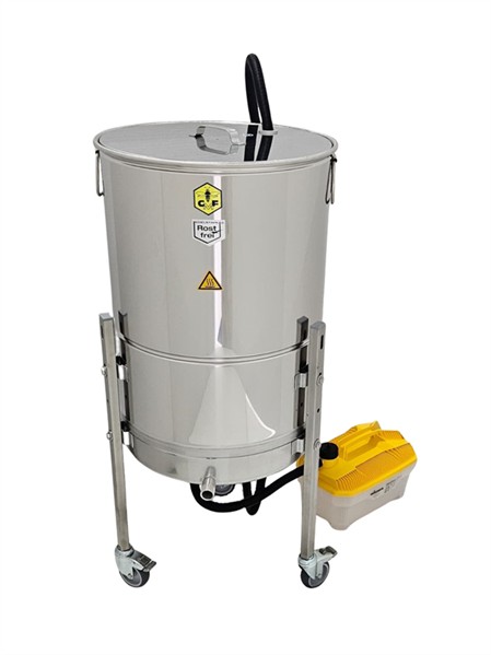 CFM-Kleinwachsschmelzer komplett auf Füßen mit Rollen