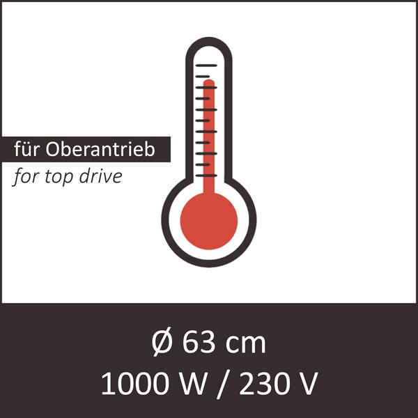 Bodenheizung 1000 W / 230 V für Oberantriebsschleuder Ø 63 cm