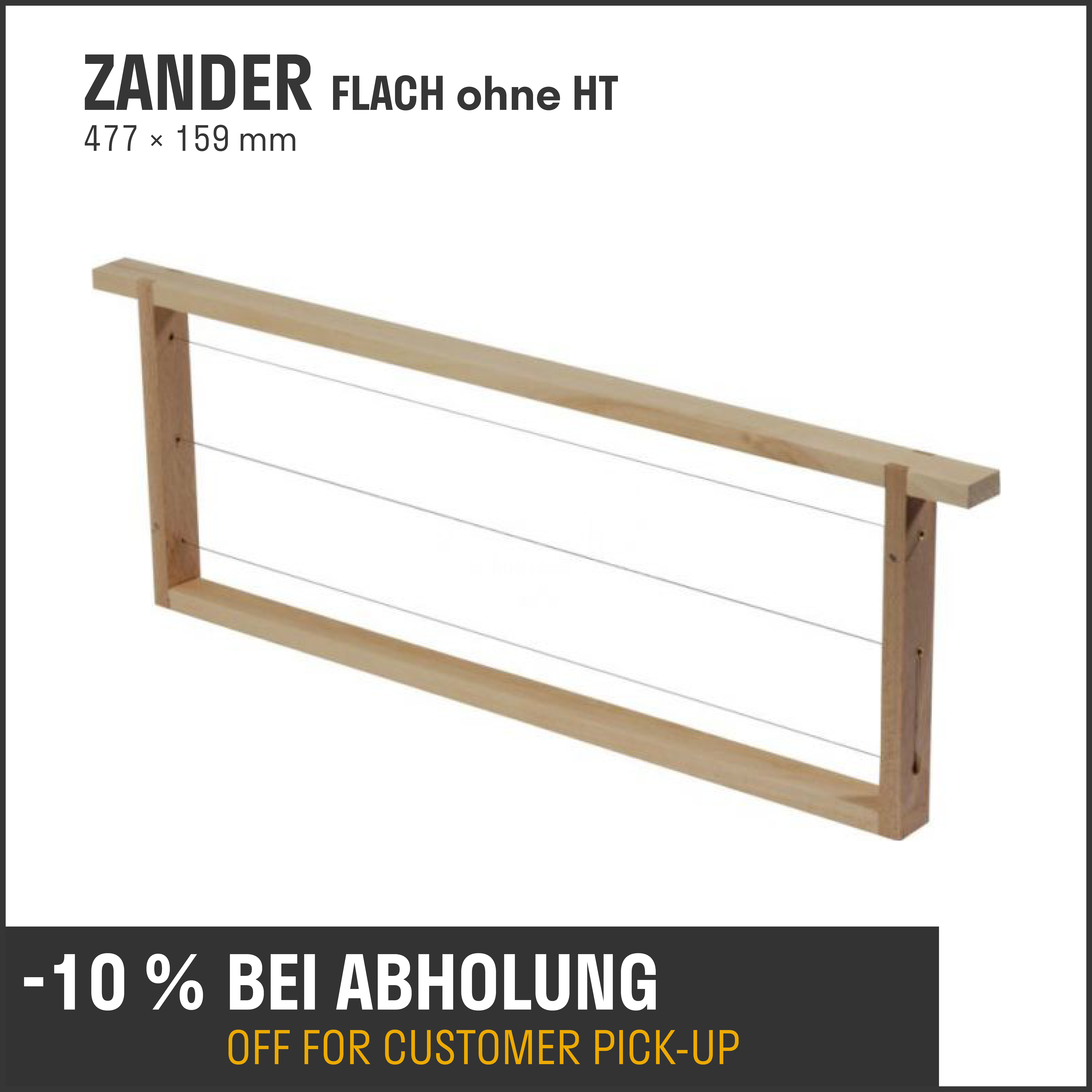 Rähmchen Zander flach 159 mm ohne HT