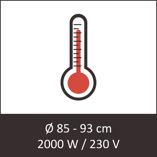 Bottom heating 2000 W / 230 V (Ø 84 - 93 cm)