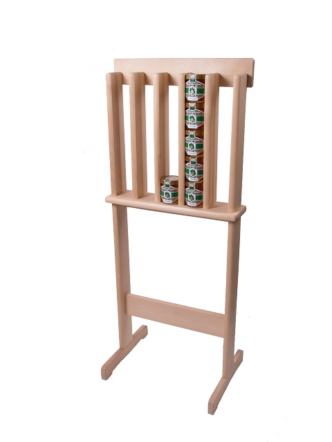Honey shelf, wood, with legs, suitable for 25 honey jars 500 g