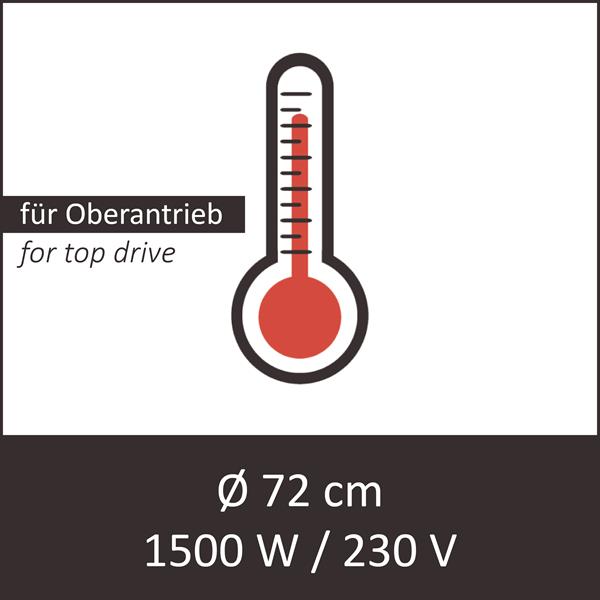 Bodenheizung 1500 W / 230 V für Oberantriebschleuder Ø 72 cm