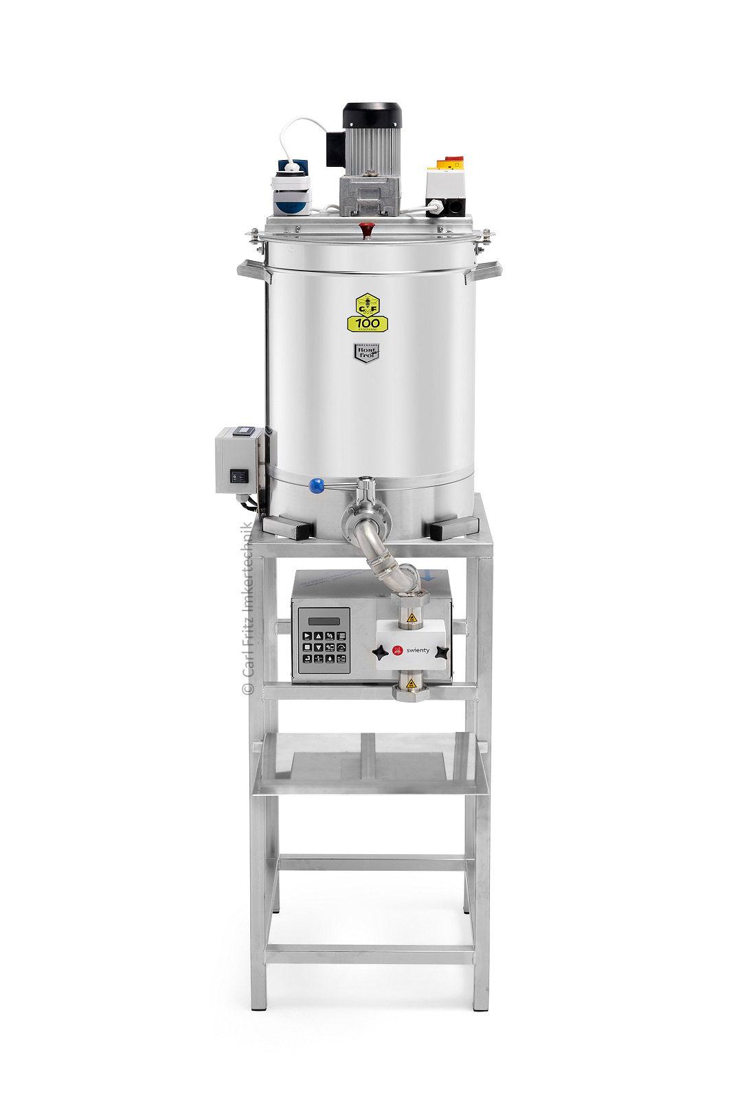 Support for creamer 100 kg together with filling machine Dana api Matic 1000