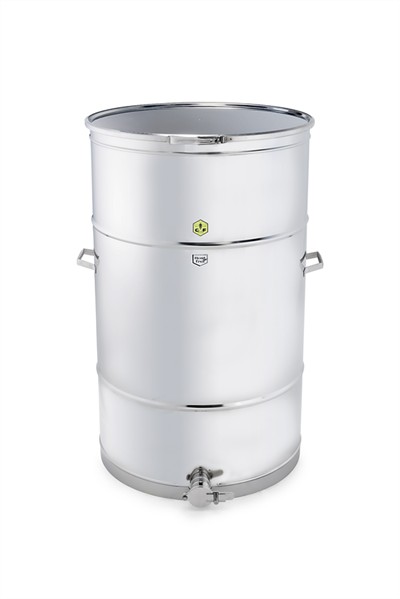 CFM-Honey tank 600 kg with locking ring, outlet DN50 dairy thread and screwed on 2" honey tap