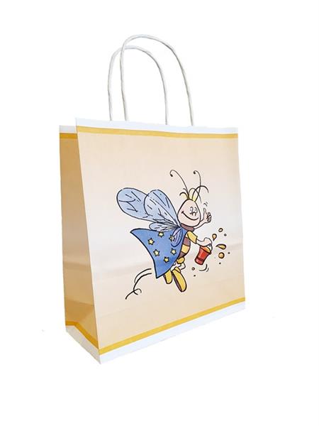 Paper bag with bee for up to 4 honey jars 500 g