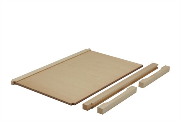 Dadant hive separation board with skirting and 2 entrance blocks