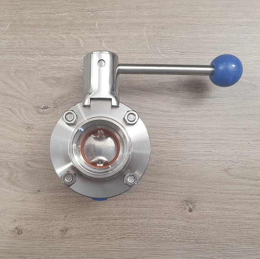 Disc valve DN 40 with 1 1/2" female thread and DN 40 male thread