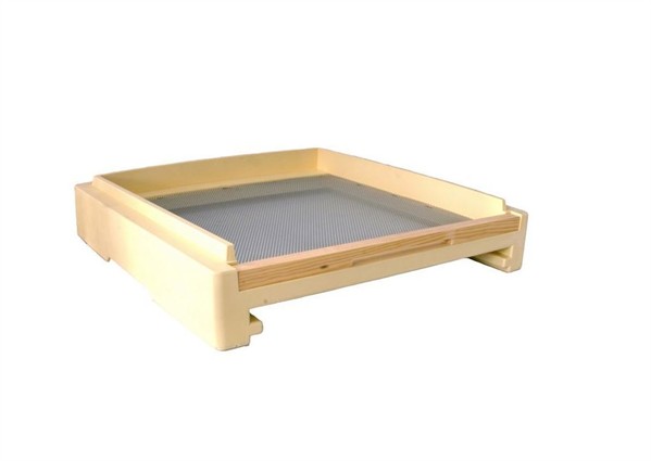 Bottom with Dadant hive floor slide for Varroa screening, compatible with Styrofoam system