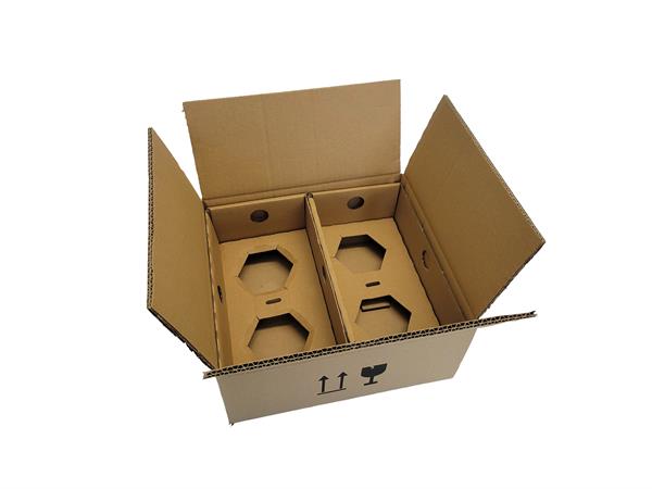 Packaging box with inlays for 4 jars
