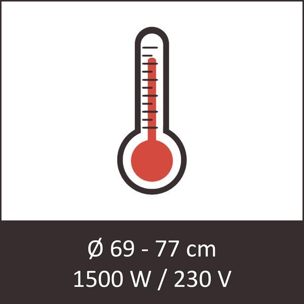 Bodenheizung 1500 W / 230 V (Ø 69 - 77 cm)