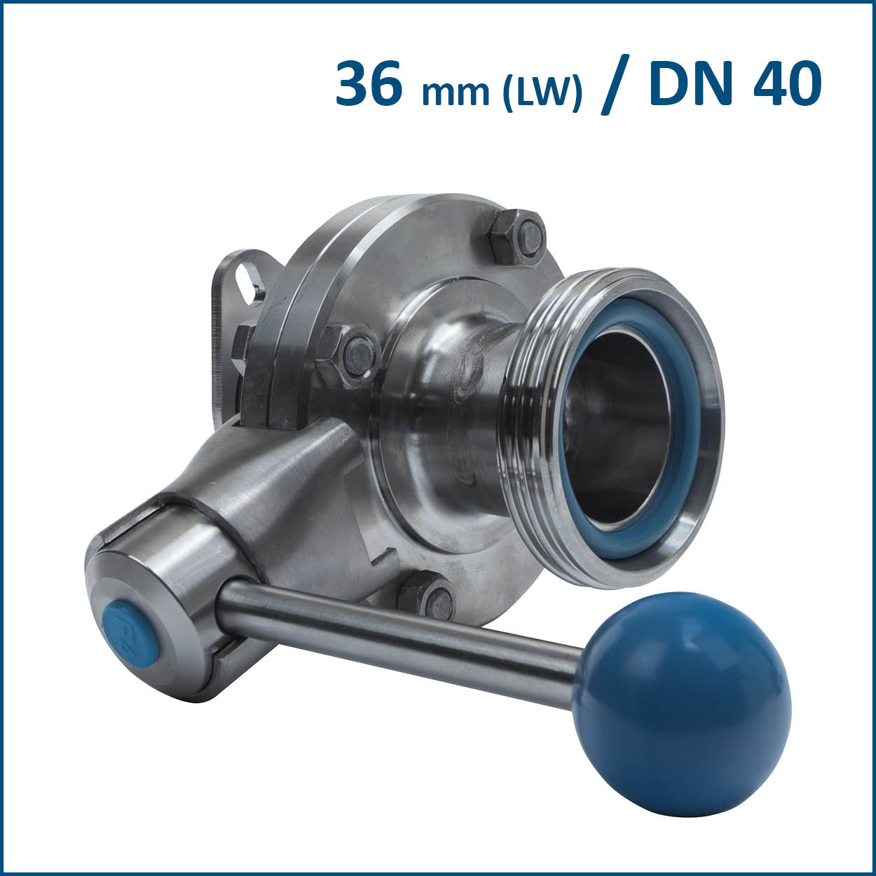 Disc valve with DN 40 honey valve flansch