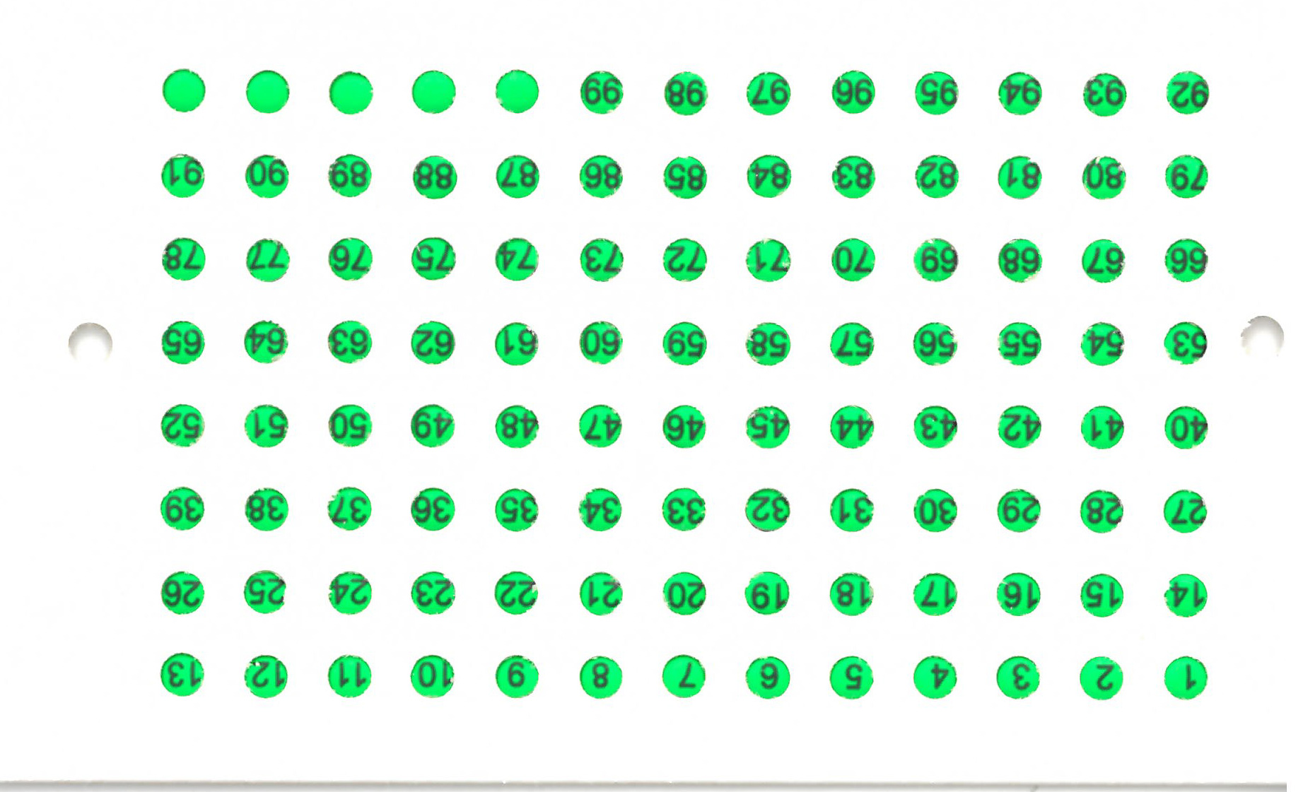 Queen marking discs with numbers green