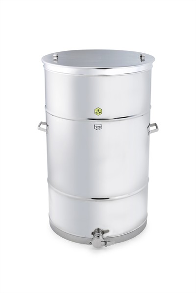 CFM-Honey tank 600 kg with loose lid, outlet DN50 dairy thread and screwed on 2" honey tap