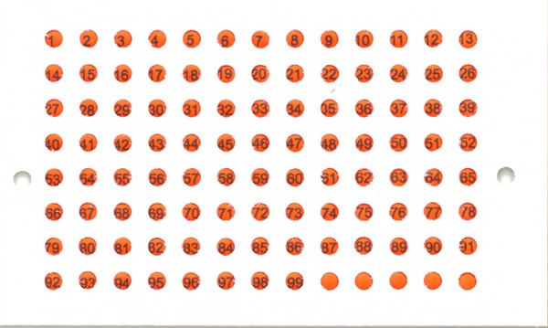 Queen marking discs with numbers red