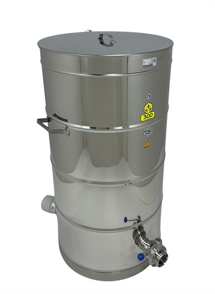 CFM-Honey tank 300 kg double walled, loose lid, heating 6kW/400V, DN50 disc valve