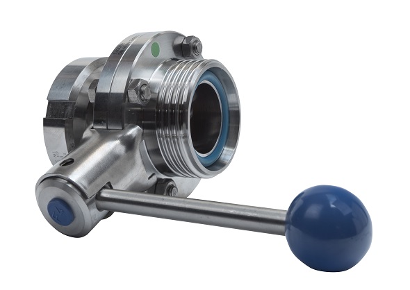 Disc valve DN40 with union nut DN40 and DN40 male thread