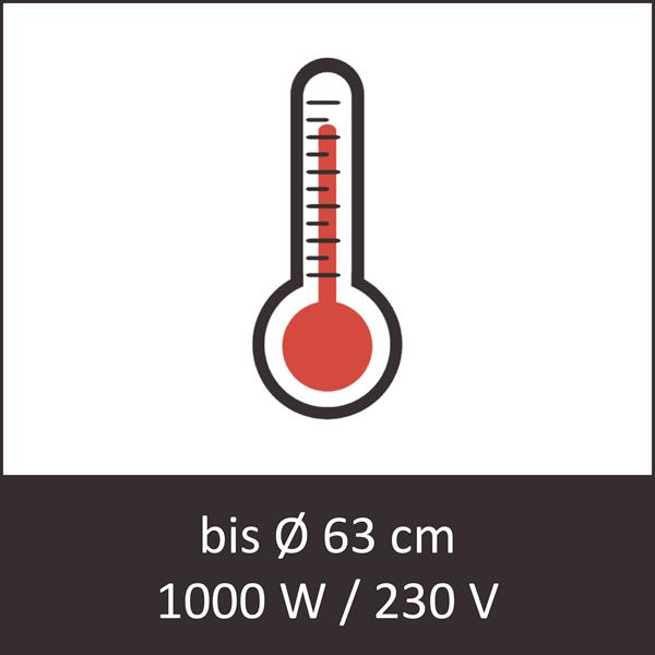 Bodenheizung 1000 W / 230 V (55 cm bis Ø 63 cm)