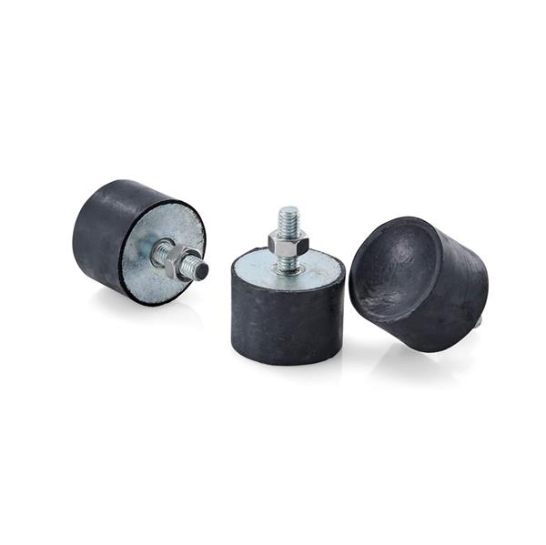 Rubber feet with stainless steel for extractor up to inner tank Ø 63 cm, 1 set = 3 pieces, with M8 grub screws and nuts