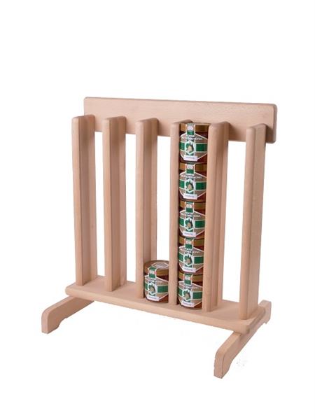 Honey shelf, wood, table model suitable for 25 honey jars 500 g