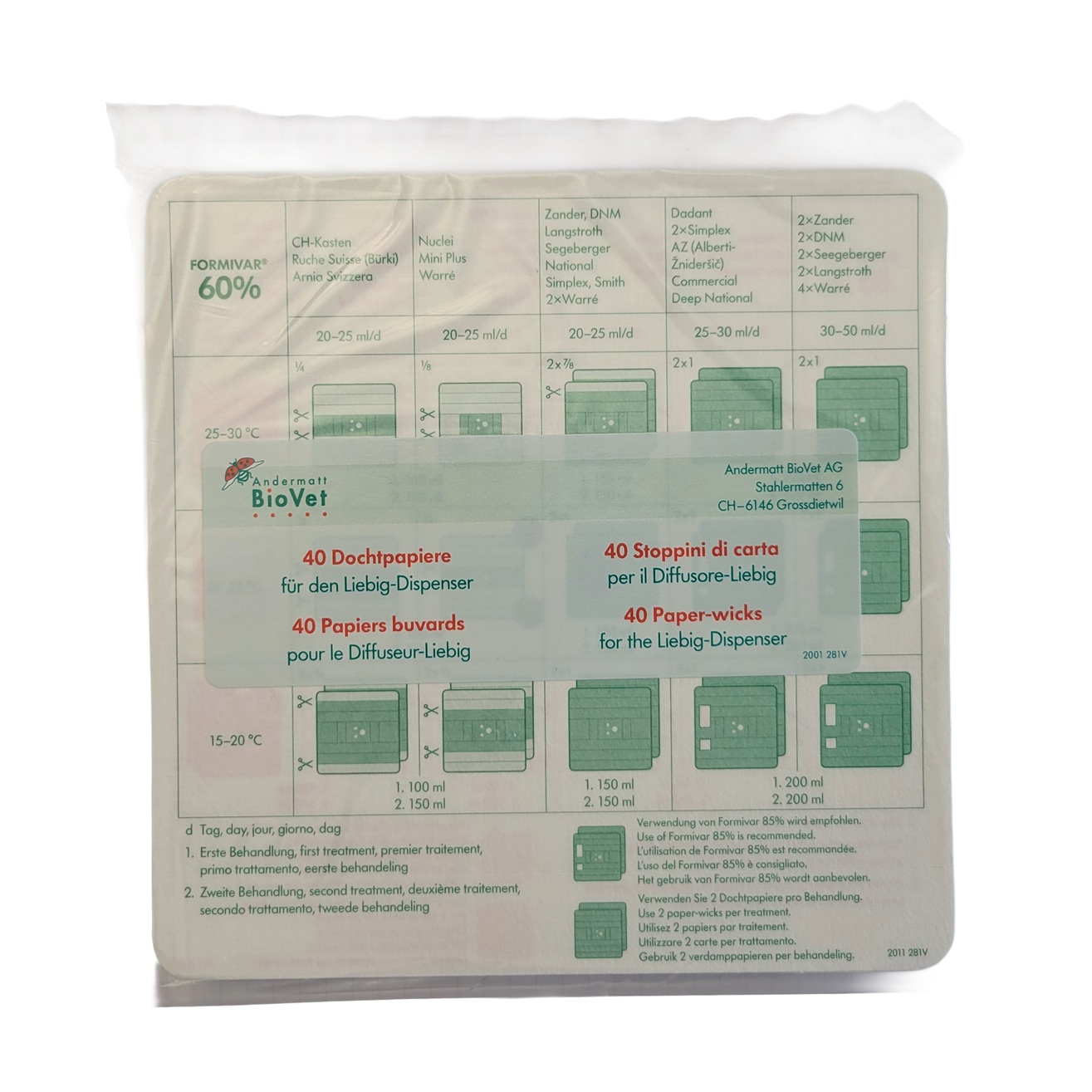 Liebig Dispenser Dochtpapier, Packung zu 40 Stück