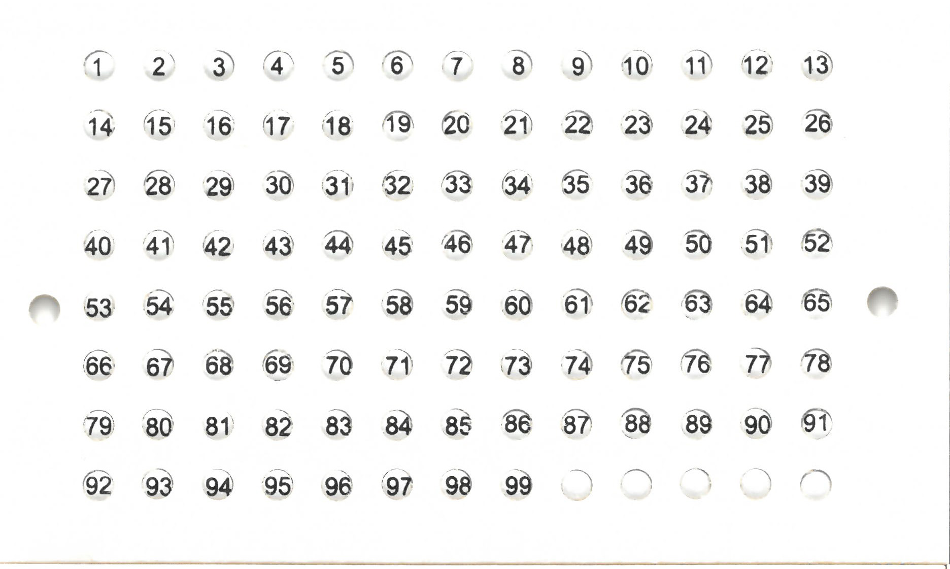 Queen marking discs with numbers white