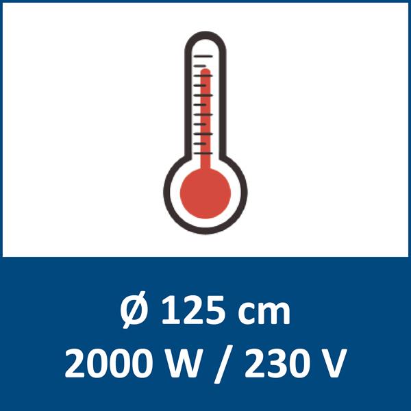 Bodenheizung 2000 W / 230 V (bis Ø 125 cm)