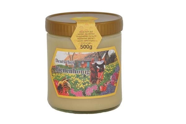 Stick-on label yellow, for neutral 500 g honey jars, 100 pcs.
