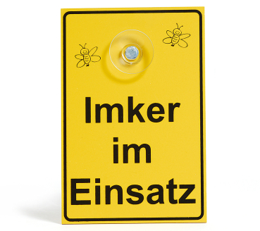 Sign with suction Cup "Imker im Einsatz" (PVC)